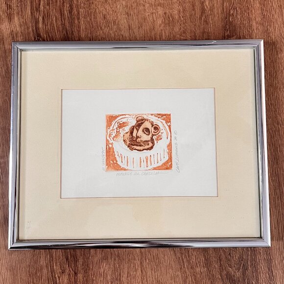 Original Carol Lummus Print Mousse Au Chocolat Embossed Mouse Etching Art 1981 - Picture 5 of 14